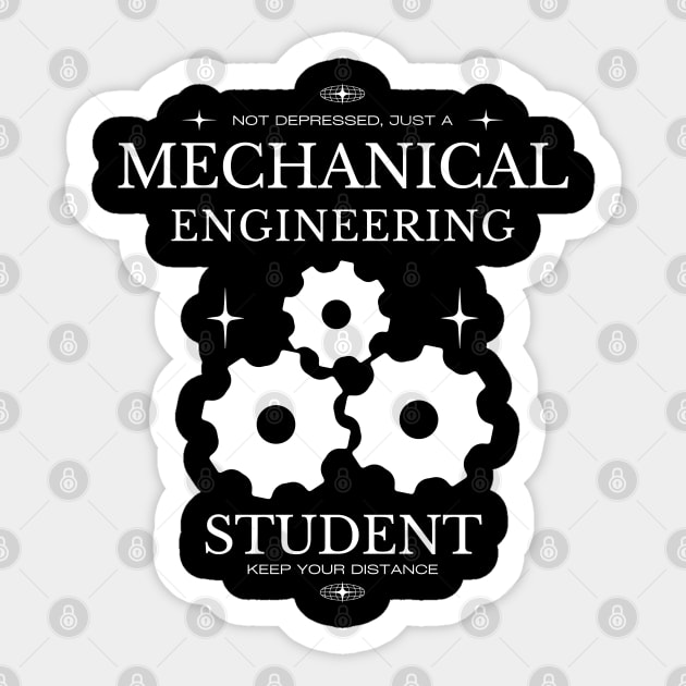 Mechanical Engineering Student - Black Version - Engineers Sticker by Millusti